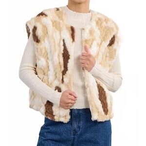 NEW MOLLY BRACKEN young ladies woven sleeveless jacket in beige